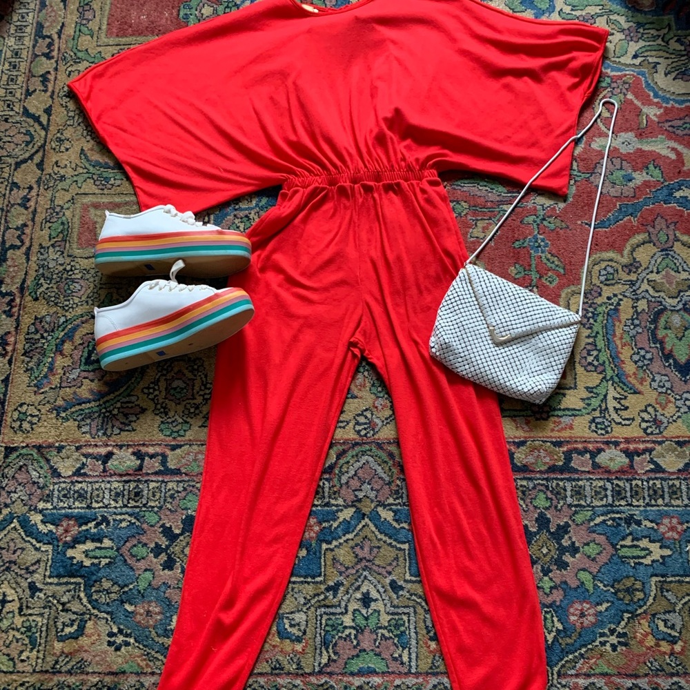 Vintage batwing skinny leg jumpsuit!